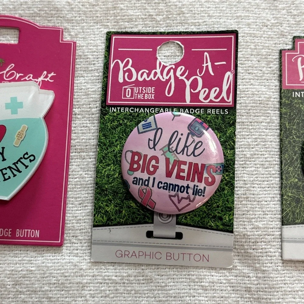 Nurse Badge A Peel Outside The Box Interchangeable Badge‎ Reels Lot Of 8